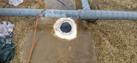 mise hors d'eau provisoire pendant tempête et pluie très soutenue
