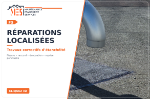 Réparations localisées d’étanchéité sur toiture-terrasse à Saint-Brieuc et dans les Côtes-d’Armor.