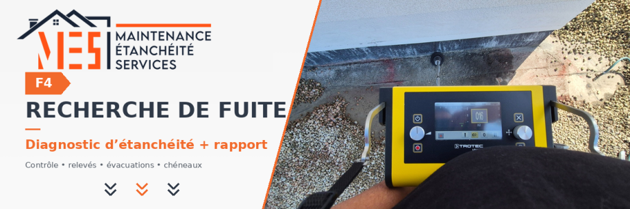 Recherche de fuite sur toiture-terrasse à Saint-Brieuc et dans les Côtes-d’Armor avec diagnostic d’étanchéité et contrôle des points sensibles.